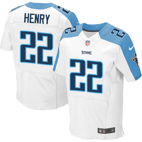 Men's Elite Derrick Henry Nike Jersey White Road - #22 NFL Tennessee Titans